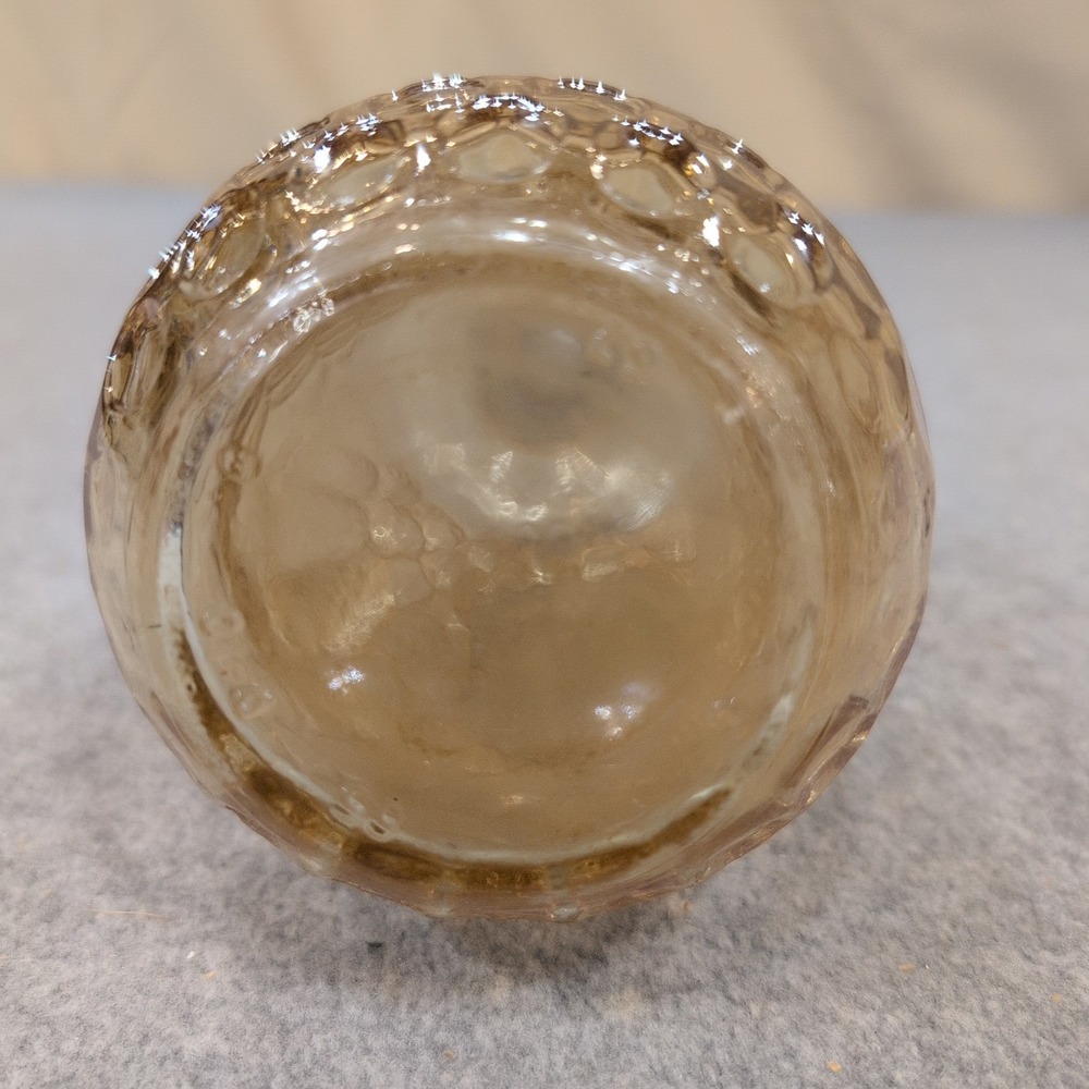 Vintage Amber Iridescent Glass Decanter‎ Thumbprint Pattern with Stopper Cork - Picture 5 of 6